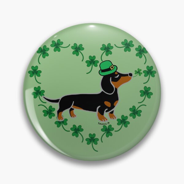 Item preview, St. Patrick's Day Black and Tan Smooth Dachshund designed and sold by HappyLabradors.