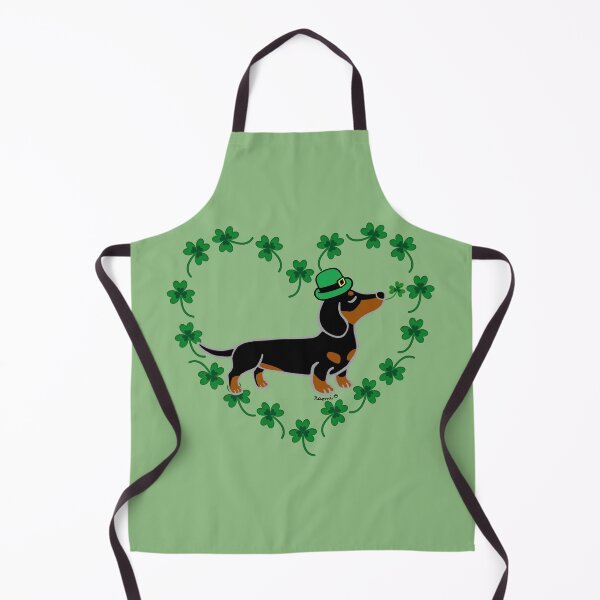 Item preview, St. Patrick's Day Black and Tan Smooth Dachshund designed and sold by HappyLabradors.