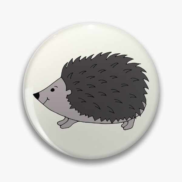 Item preview, Punk hedgehog in happy mode in monochrome black and soft grey designed and sold by FrancesPoff.