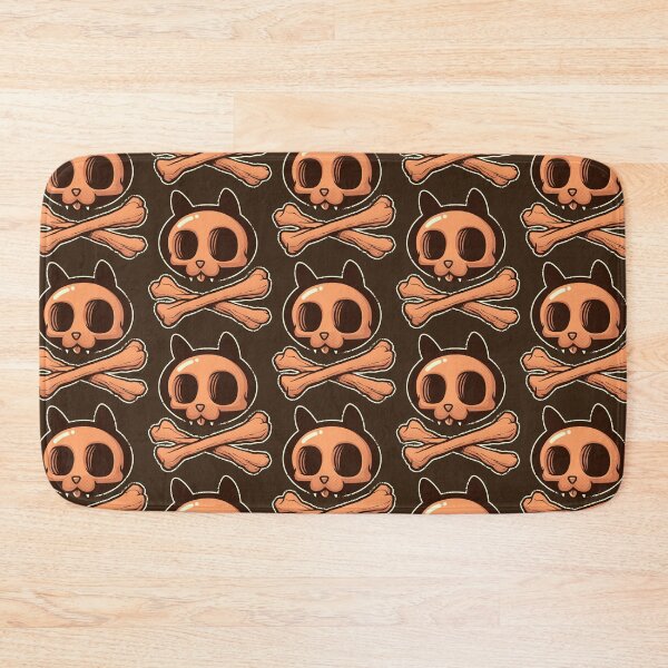 Item preview, Cute Orange Cartoon Cat Skull & Bones Adorkable Kitten designed and sold by kgullholmen.