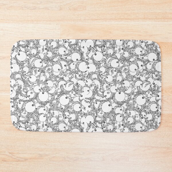 Item preview, Fantasy black and white monster pattern designed and sold by DFLC Prints.