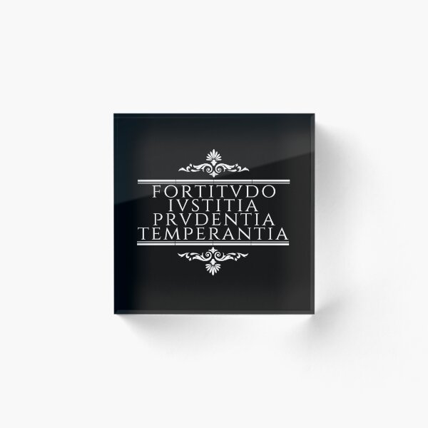 Item preview, Four Cardinal Virtues - Fortitude, Justice, Prudence, Temperance - Stoicism - Stacked White designed and sold by ElementJourney.