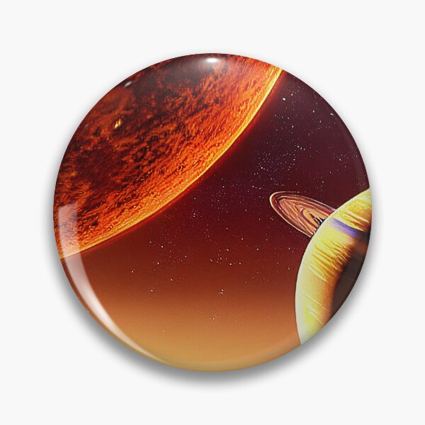 Item preview, Illustration on warm colors of two planets, rectangle format designed and sold by Flairh-Art.