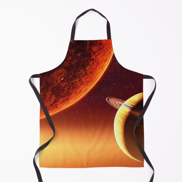 Item preview, Illustration on warm colors of two planets, rectangle format designed and sold by Flairh-Art.