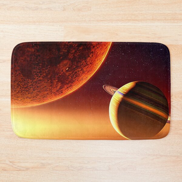 Item preview, Illustration on warm colors of two planets, rectangle format designed and sold by Flairh-Art.