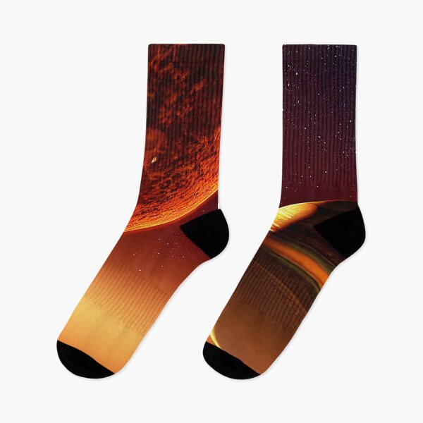 Item preview, Illustration on warm colors of two planets, rectangle format designed and sold by Flairh-Art.