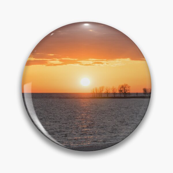 Item preview, Sunset with Fab Cloudbank and Broken Ice Floes on Lake Erie at Welland Canal designed and sold by Georgia Mizuleva.
