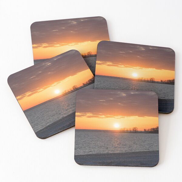 Item preview, Sunset with Fab Cloudbank and Broken Ice Floes on Lake Erie at Welland Canal designed and sold by Georgia Mizuleva.