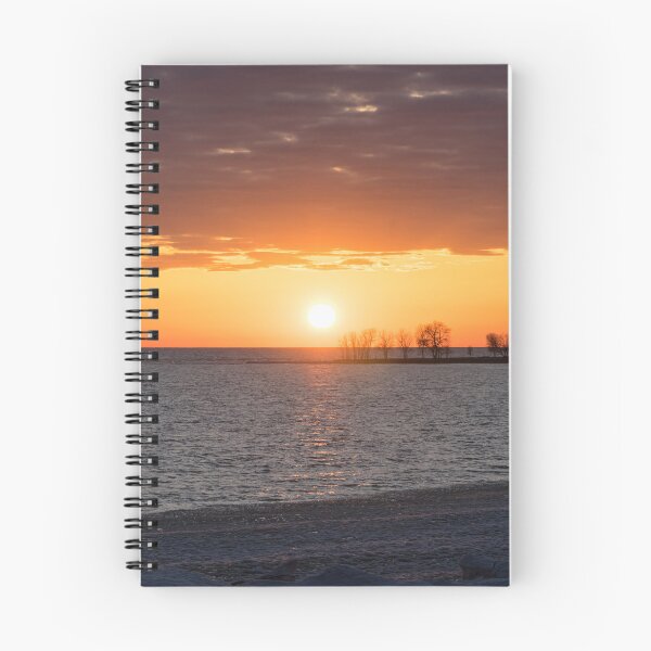 Item preview, Sunset with Fab Cloudbank and Broken Ice Floes on Lake Erie at Welland Canal designed and sold by Georgia Mizuleva.