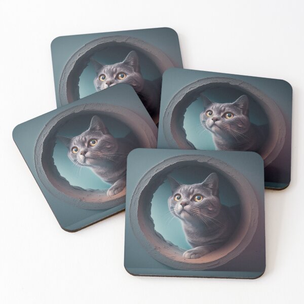 Item preview, Fat cat in hole 023 [square] designed and sold by jetaiart.