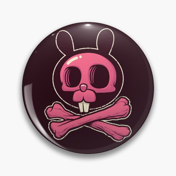 Artikelvorschau, Niedliches rosa Häschen des Todes - Kaninchen mit Schädel und Knochen (und Zähnen). entworfen und verkauft von kgullholmen.