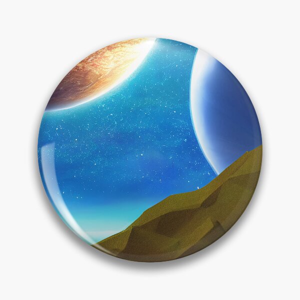 Item preview, Illustration on cold colors of two planets, rectangle format designed and sold by Flairh-Art.