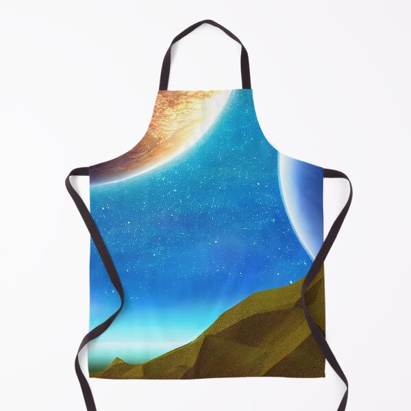 Item preview, Illustration on cold colors of two planets, rectangle format designed and sold by Flairh-Art.