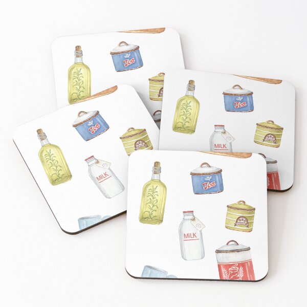 Item preview, Vintage watercolor kitchen set designed and sold by positivecookie.