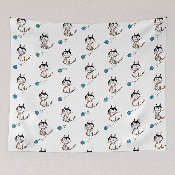 Item preview, Cat playing with a ball of string and wool – cute cat for baby shower designed and sold by GalleryNora.
