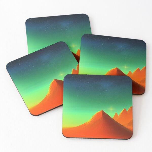 Item preview, Illustration of planets on cold and warm color gradient, rectangle format designed and sold by Flairh-Art.