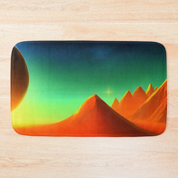 Item preview, Illustration of planets on cold and warm color gradient, rectangle format designed and sold by Flairh-Art.