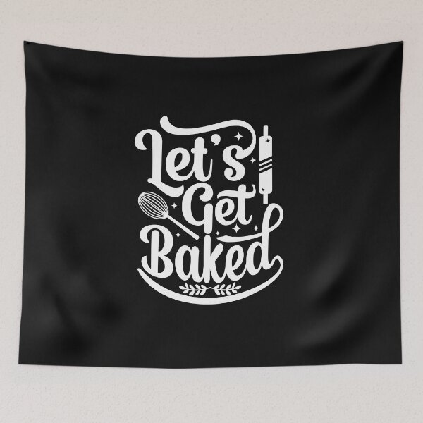 Item preview, Vintage Let's get baked white bold Typography  designed and sold by garniturex.