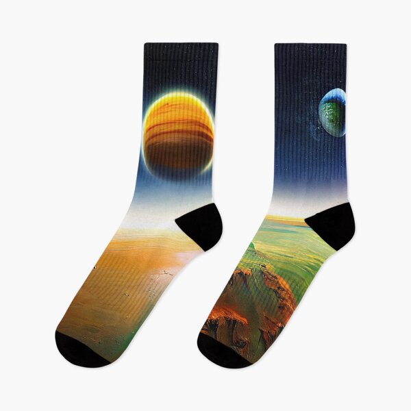 Item preview, Illustration of a galaxy and four planets, rectangle format designed and sold by Flairh-Art.