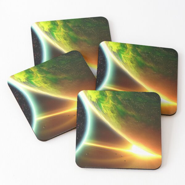 Item preview, Colorful illustration of several planets and a light source, rectangle format designed and sold by Flairh-Art.