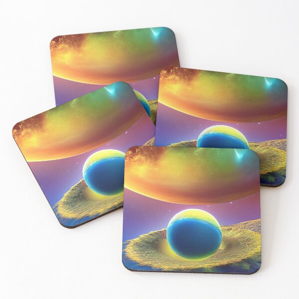 Item preview, Colored illustration of a collision between planets, rectangle format designed and sold by Flairh-Art.