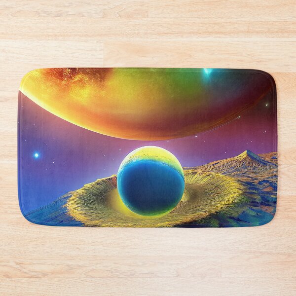 Item preview, Colored illustration of a collision between planets, rectangle format designed and sold by Flairh-Art.