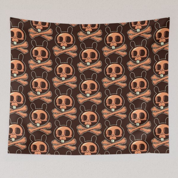 Item preview, Cute Orange Bunny of Death - Skull and Bones (and Teeth) Rabbit designed and sold by kgullholmen.
