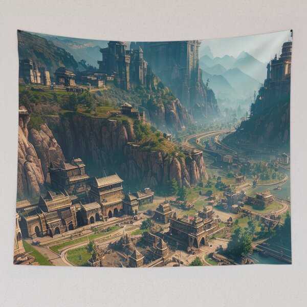 Item preview, Bird view isometric fantasy city landscape designed and sold by RK - Shop.