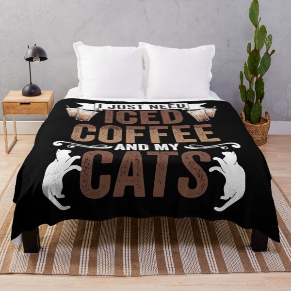 Item preview, Funny I Just Need Iced Coffee And Cats Caffeinated Cat Lover designed and sold by Nessshirts.