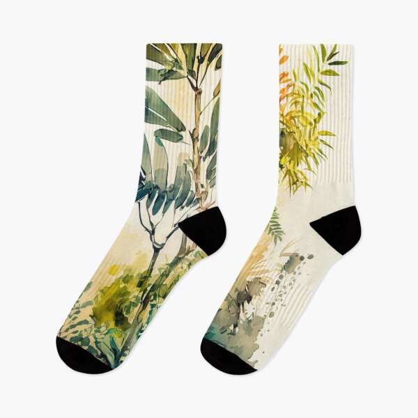 Item preview, Summer plants watercolor designed and sold by FlatLandPrints.