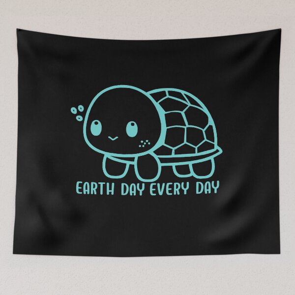 Item preview, Earth Day Every Day Save Animals Cute Turtle Art  designed and sold by Sasikharn.