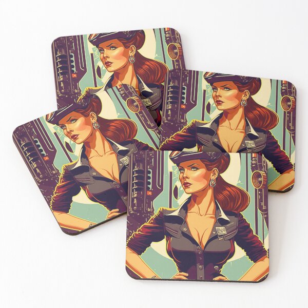 Item preview, Retro SciFi Woman engineer 60s  designed and sold by RESToRAPTOR.