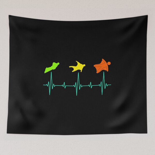 Item preview, Wingsuit flying Base Jumping Skydiving Heartbeat Pulse designed and sold by TastefulTees.