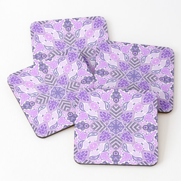 Item preview, Floral Mandala Digital Drawing Pattern - Purple with White Background designed and sold by SemDesigns1.