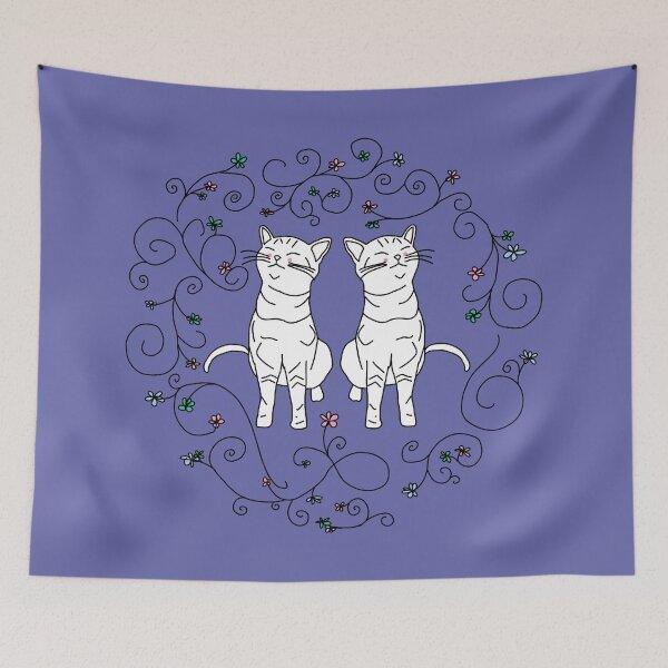 Item preview, Floral Cats Doodle designed and sold by ellenhenry.