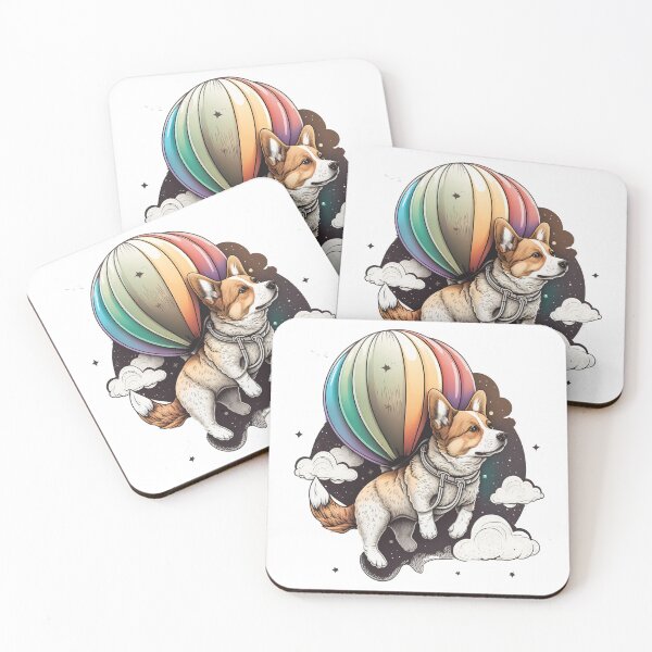 Item preview, Dog with Balloon among the Stars and Clouds designed and sold by Onoky.
