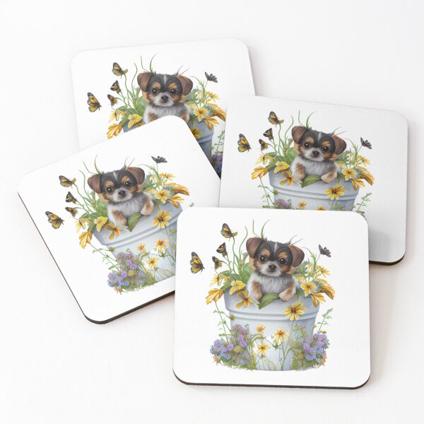 Item preview, Small Dog, Big Personality: Furry BFF's Blooming Buddies Print is the Perfect Addition to Any Room designed and sold by Furry-BFF.