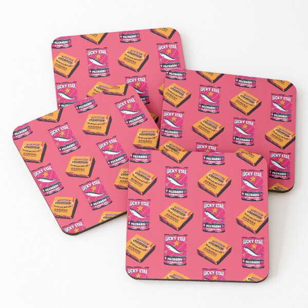 Item preview, Lucky Star Pilchards meet Wilson Toffees - South African Nostalgia pink and orange designed and sold by SirenSeventyOne.