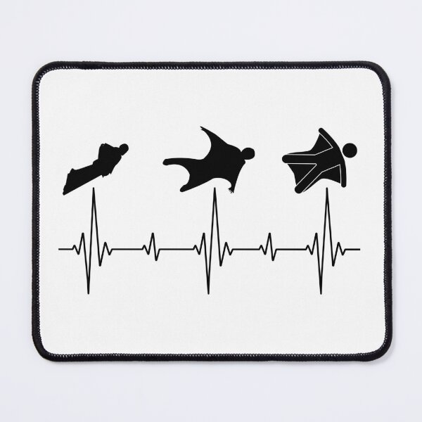 Item preview, Wingsuit flying Base Jumping Skydiving Heartbeat Pulse designed and sold by TastefulTees.