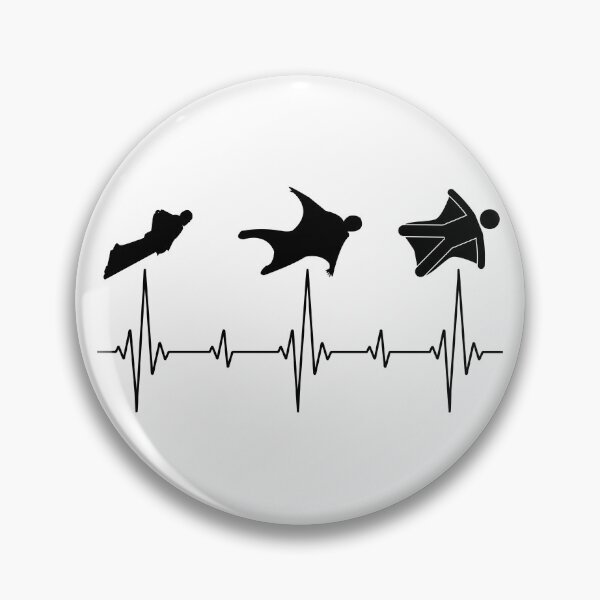 Item preview, Wingsuit flying Base Jumping Skydiving Heartbeat Pulse designed and sold by TastefulTees.