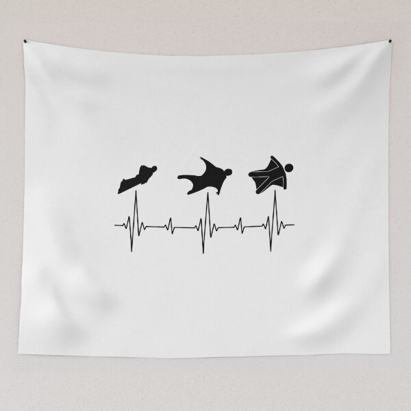 Item preview, Wingsuit flying Base Jumping Skydiving Heartbeat Pulse designed and sold by TastefulTees.