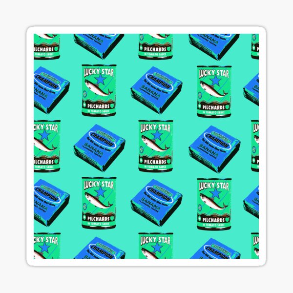 Item preview, Lucky Star Pilchards meet Wilson Toffees - South African Nostalgia blue and green designed and sold by SirenSeventyOne.