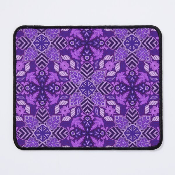 Item preview, Floral Mandala Digital Drawing Pattern - Purple with Dark Purple Background designed and sold by SemDesigns1.