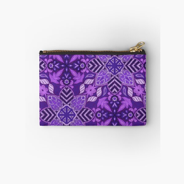 Item preview, Floral Mandala Digital Drawing Pattern - Purple with Dark Purple Background designed and sold by SemDesigns1.