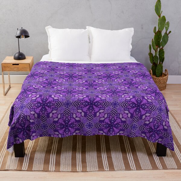 Item preview, Floral Mandala Digital Drawing Pattern - Purple with Dark Purple Background designed and sold by SemDesigns1.