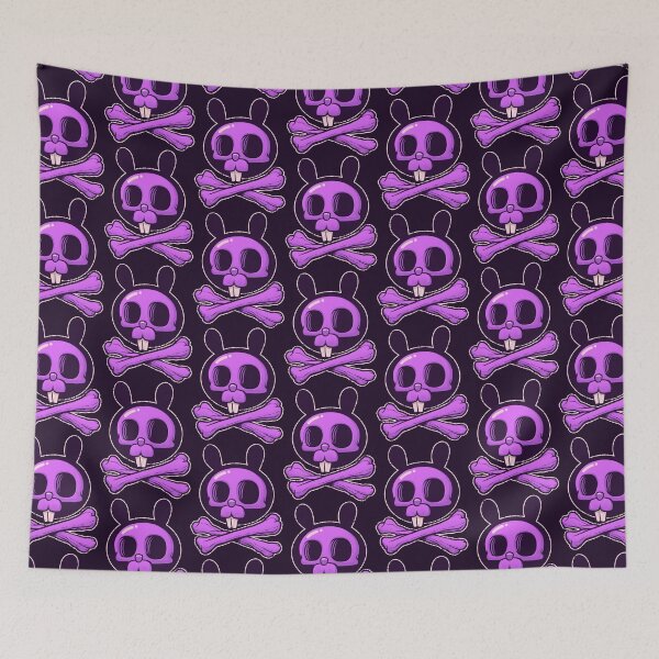 Item preview, Cute Purple Bunny of Death - Skull and Bones (and Teeth) Rabbit designed and sold by kgullholmen.