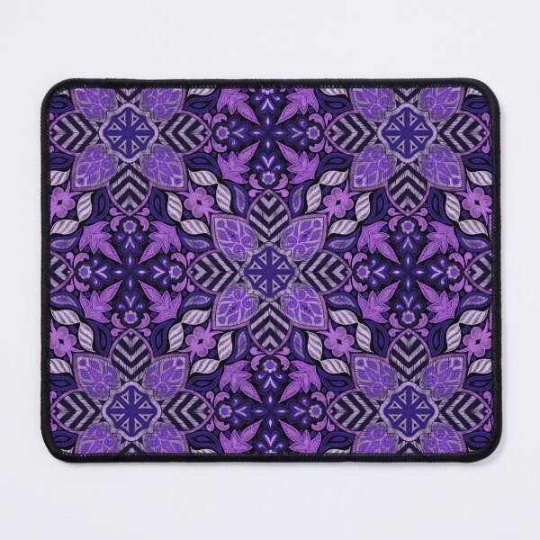 Item preview, Floral Mandala Digital Drawing Pattern - Purple with Black Background designed and sold by SemDesigns1.