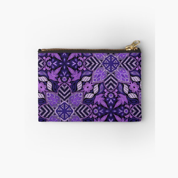 Item preview, Floral Mandala Digital Drawing Pattern - Purple with Black Background designed and sold by SemDesigns1.