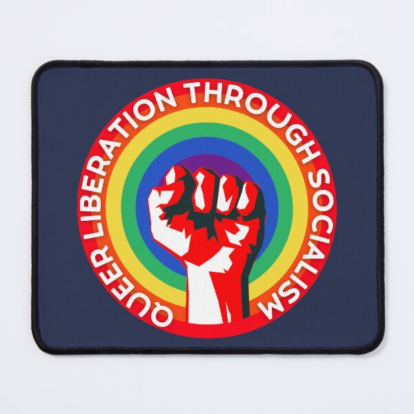 Item preview, QUEER Liberation Through Socialism! LGBTQ+ Rights designed and sold by Hope & Riot.