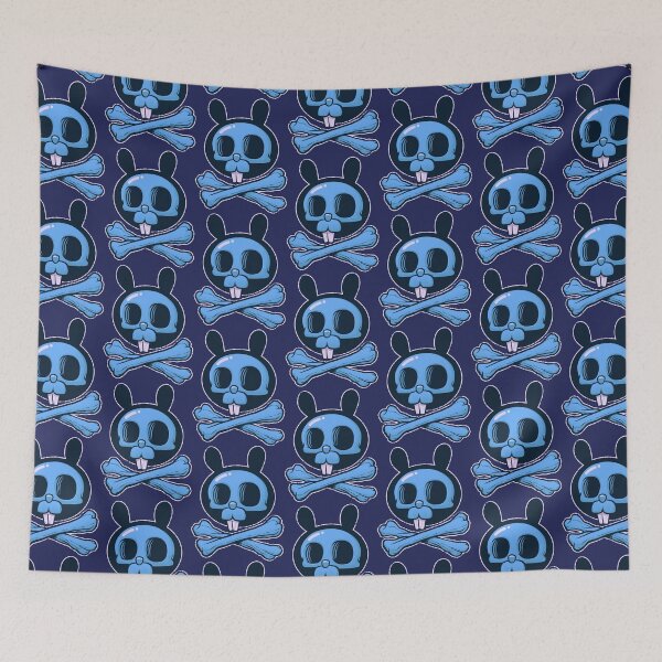 Item preview, Cute Blue Bunny of Death - Skull and Bones (and Teeth) Rabbit designed and sold by kgullholmen.